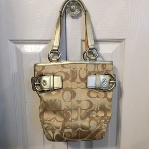 Coach handbag with silver hardware